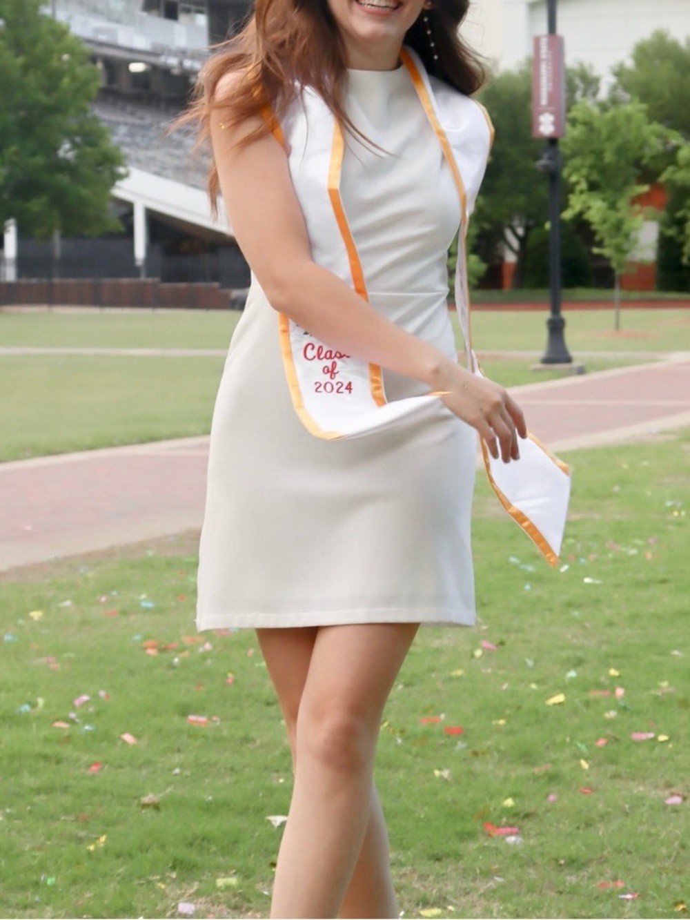 Simple Solid Off White Dress - Graduation, Bridal, Office
